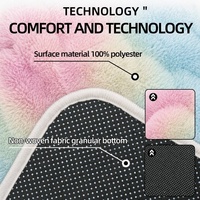 Ensemble de tapis de salle de bain en fourrure de lapin artificielle multicolores, trois pièces, tapis doux, antidérapant, pour la toilette, usage domestique