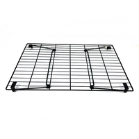 Organisateur de comptoir de cuisine pliable à 2 niveaux, en métal noir, avec étagères en maille pour tasses, assiettes, pots à épices