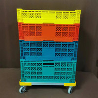 Bacs à légumes en plastique maillé empilables et recyclables, conteneur pliable, boîte de présentation pour supermarché, caisse pliable