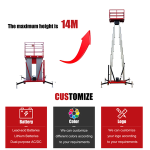 Plataforma Elevadora Hidráulica de Doble Mástil de Aleación de Aluminio de 4m-16m, Elevador Móvil para una Persona - Product Image 3