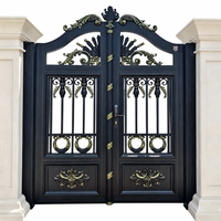Portails de jardin en alliage d'aluminium pour villa, portails extérieurs battants pour la confidentialité, portails de jardin durables et écologiques, portail d'entrée de maison, fabricant chinois