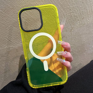Custodia per telefono cellulare TPU TPE <span class=keywords><strong>Cover</strong></span> per <span class=keywords><strong>iPhone</strong></span> 17 16 <span class=keywords><strong>Pro</strong></span> 15 14 <span class=keywords><strong>13</strong></span> Neon rosso <span class=keywords><strong>verde</strong></span> giallo colore trasparente custodia per telefono magnetico - Product Image 4