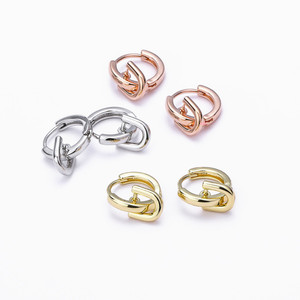 <b>Huggie</b> Earrings Geometric Shape Gold <b>Silver</b> Rose Gold Copper Alloy Party Women Fashion Jewelry - Product Image 1