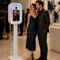 Machine de photomaton pour iPad avec multiprise intégrée, compatible avec les modèles d'iPad et les appareils photo reflex numériques, avec anneau lumineux LED