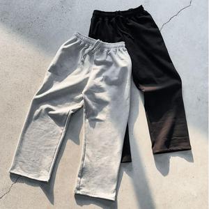 Pantaloni Sportivi Jogger Casual da Uomo in Felpa di Cotone 100% Lavaggio Acido a Gamba Dritta e Larga di Alta Qualità senza Marchio con Logo Personalizzato - Product Image 1