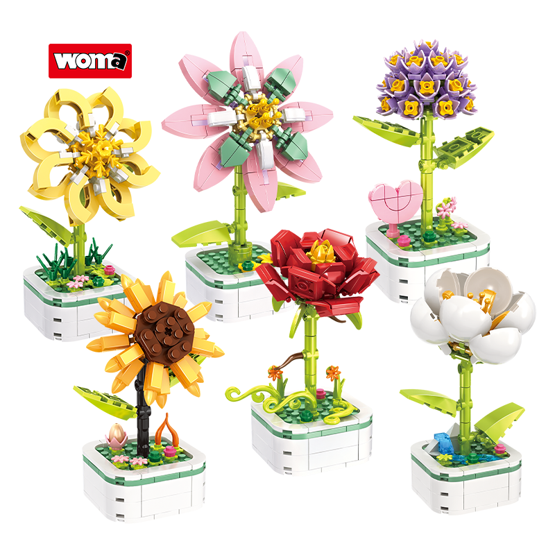 Woma Toys Building Block Set – 6 Style Flower DIY Educational Toy