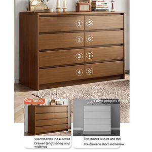 Giá sỉ nhà máy Tủ đựng đồ hiện đại phòng khách 8 ngăn kéo Nội thất phòng ngủ Tủ đầu giường màu nâu gỗ nguyên khối - Product Image 3