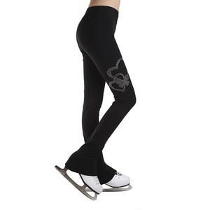 Pantalons de <span class=keywords><strong>patinage</strong></span> artistique sur glace Filles Femmes Violet Noir Entraînement Pratique Polaire Ski Leggings - Product Image 1