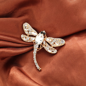 Broche de Aleación con Forma de Libélula e Incrustaciones de Cristal para Mujer, Accesorio para Fiestas - Product Image 4