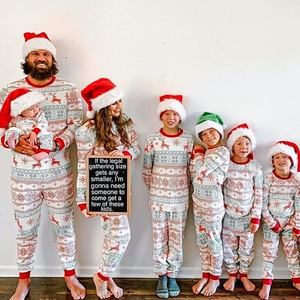 Conjunto de Pijamas de Natal para Família 2025, Conjuntos de 2 Peças para Mãe, Pai e Crianças, Macacões para Bebês para Primavera e Outono - Product Image 6