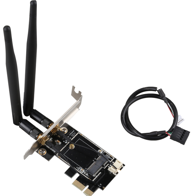DIEWU TXB001 Wireless NGFF M.2 PCI Express 1x Converter Adapter E-Key Expansion Card PCIe WiFi Network Card 120x82mm