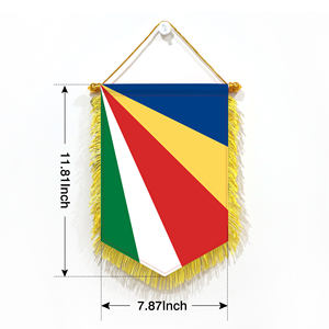Drapeau des î<span class=keywords><strong>les</strong></span> Seychelles avec décoration de gland adapté à la promotion du tourisme dans <span class=keywords><strong>les</strong></span> pays insulaires de l'océan <span class=keywords><strong>Indien</strong></span> - Product Image 1