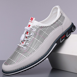 Chaussures décontractées en maille à bout rond pour hommes, respirantes, à lacets, toutes saisons, semelle extérieure en caoutchouc, chaussures bateau, taille 48 53, grande taille - Product Image 1