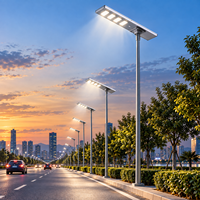Lampadaire solaire tout-en-un 200W 300W 500W, haute luminosité, étanche, pour les communautés résidentielles, lampadaire solaire intégré