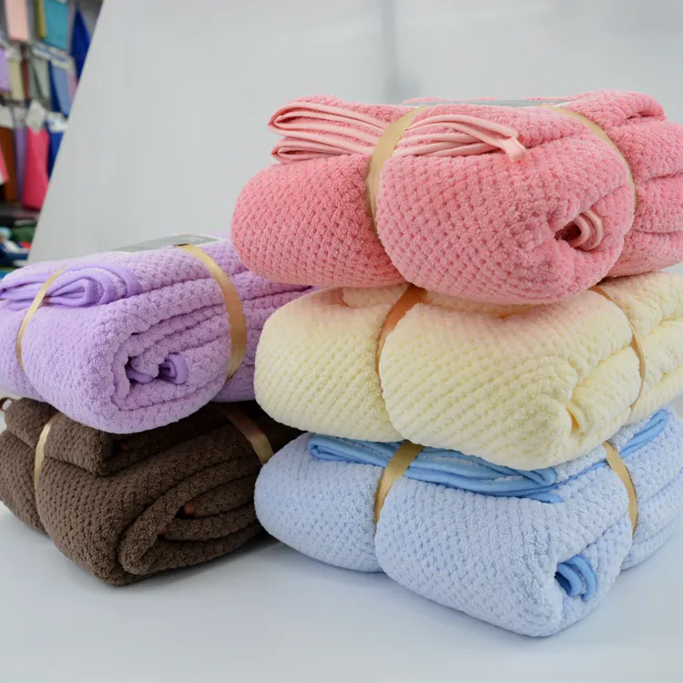 Toalha de banho confortável para casa, toalha de banho coral de lã 70x140cm 35x75cm