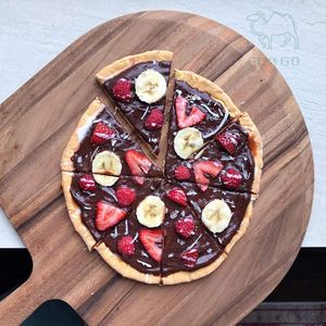 Palette à glissière en acier inoxydable, épluchures à poussoir en bois 16, épluchures à pizza perforées de 12 pouces avec pizza - Product Image 5