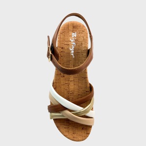Casual Color-blocked PU Wedding Clogs Sandals Adjustable Buckle Ankle Strap Cork Soles <strong>Low</strong> <strong>Wedge</strong> for Walking Sandals - Product Image 6