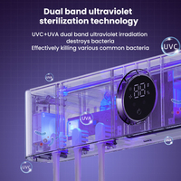 Stérilisateur de brosses à dents de luxe haut de gamme à LED UV-C, stérilisation ultraviolette, chargement USB Type-C, batterie 5600 mAh, matériau ABS, modèle