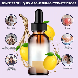Gouttes de Glycinate de Magnésium Liquide 500mg à Marque Blanche OEM, Acide Aminé, Complément pour le Sommeil et les Muscles, Vitamine B6, 60ml (2 Fl Oz) - Product Image 4