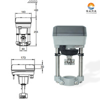 Actionneur de vanne électrique industriel 24V 3000N avec moteur CC sans balais IP65 pour système de contrôle de vanne robuste