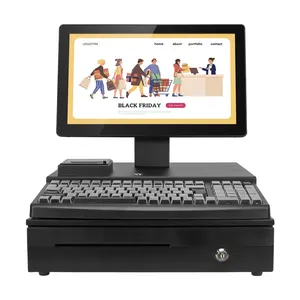 Tất cả trong một hệ thống POS 15 inch/15.6 inch thanh toán tiền mặt máy điện tử máy tự động tiền mặt đăng ký được xây dựng trong 58 Mét máy in