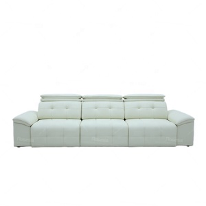 Divano Letto Elettrico in Vera Pelle - Struttura Modulare in Legno, 2 Posti, Doppio Uso, Estensibile, Convertibile, Pieghevole, per Soggiorno, Nuovo, Nero - Product Image 4