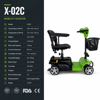 Scooter électrique portable à 4 roues, moteur 250W, 24V 12Ah, autonomie 15km, capacité de charge 120kg, pour personnes âgées, seniors, handicapés