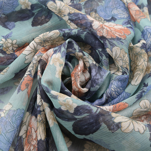 Coréen Belle Lumière En Crêpe de <span class=keywords><strong>Soie</strong></span> Imprimé Floral Imprimé En Mousseline De <span class=keywords><strong>Soie</strong></span> Georgette Tissu Pour Robe - Product Image 1