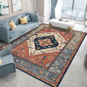 Tapete personalizado de fábrica, tapete boho floral estilo turco europeu sujo lavável tapete para casa