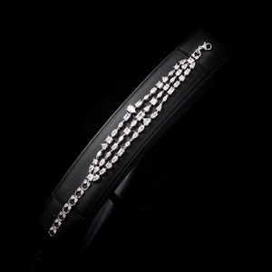 00113 Colliers ras de cou de luxe à 5 couches, ensembles de bijoux pour femmes, zircone cubique, ensemble de collier de mariée, réglable - Product Image 4