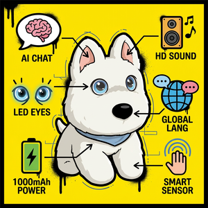 Peluche interactive intelligente ChatGPT pour <span class=keywords><strong>chien</strong></span> Westie Cuteyeah, compagnon d'apprentissage en plus de 60 langues - Product Image 5