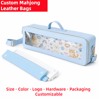 Sac à bandoulière personnalisé pour jeu de Mahjong, sac en cuir PU sur mesure OEM ODM, sac à main zippé doré pour les jeux, les fêtes et les voyages