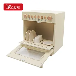 Customize pretend play home appliances wooden toy dishwasher for kids W10D749