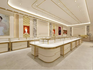 Vitrine à bijoux OEM d'usine Carpenter Family WS-134, armoire en verre trempé, vitrine moderne en verre avec éclairage LED - Product Image 5