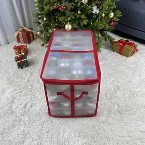 Christmas Ornament Storage Box Plastic Large Ornament Organizer Storage Container