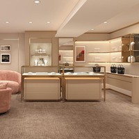 Vitrines à bijoux modernes de luxe léger, or et blanc, personnalisables, éclairage LED, finition vernie au four - Construction en MDF pour