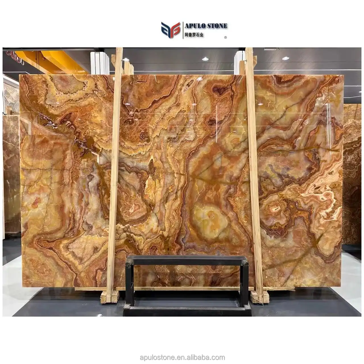 High End Brown Marble Tiles Polished Wall Flooring Brown Onyx Marble Tiles For Kitchen Countertop