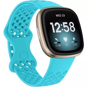 Trous respirants Bracelet en silicone sport pour <span class=keywords><strong>Fitbit</strong></span> <span class=keywords><strong>Versa</strong></span> <span class=keywords><strong>3</strong></span> Bracelets de montre pour <span class=keywords><strong>Fitbit</strong></span> Sense 2020 Accessoires de bracelet - Product Image 2