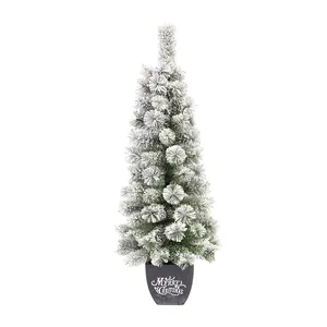 Rok Mini Lichten Ster Keramiek Gepersonaliseerd Huis Santa Sneeuwman Skiën Kerstpop Decoratie Kerstbomen Met Led Verlichting