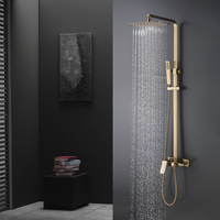 Ensemble de robinetterie de douche thermostatique en laiton de luxe, système de douche à effet pluie pour hôtel et appartement avec garantie de 3 ans