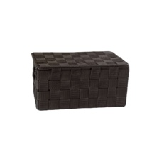 Panier de rangement en tissu nylon tissé rectangulaire de petite taille pour accessoires de jouets, avec couvercle, vente chaude 2026