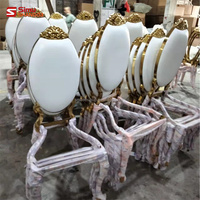 Chaise de luxe en acier inoxydable, style moderne, chaise de mariage, chaise de mariage extérieure couleur ambre pour hôtel, pour banquet