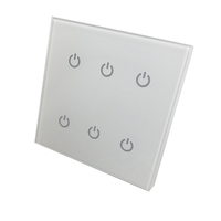 Kincony 2-4-6 gang interrupteur tactile de réinitialisation murale 86 module avec led brossé pour système de contrôle de maison intelligente kc868