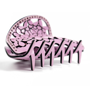 CANYUAN Pinza <span class=keywords><strong>de</strong></span> Pelo <span class=keywords><strong>de</strong></span> Acetato con Diseño <span class=keywords><strong>de</strong></span> Corazón Hueco, Personalizada con Flores, Unisex, Colorida, para Negocios y Moda - Product Image 6
