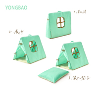 YOMOBA Tente pour animaux de compagnie de luxe moderne couleur macaron, abri d'été triangulaire pour chat et chien, entièrement démontable, coussin indépendant, rangement facile, super pratique