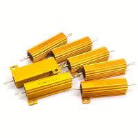 Résistance de coque en aluminium doré RX24 50 W 1 5 6 8 10 20 25 100 10K Ohm RX24-50W 50 Watt 8RJ 10RJ Résistances de charge LED de frein dynamique