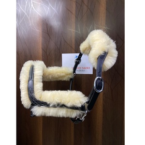 Precio al por mayor Venta de cuero genuino piel de oveja piel acolchada Durable caballo ecuestre Halter entrenamiento AL RAHMAN TACKS - Product Image 2