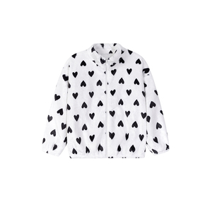 <span class=keywords><strong>Felpa</strong></span> a maniche lunghe in pile bianche con motivo a cuore dei cartoni animati autunno abito Casual 2-7Y - Product Image 1