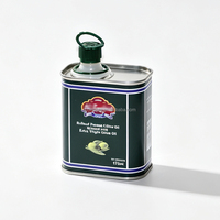 Boîte en fer blanc carrée de qualité alimentaire pour huile d'olive, 100/175/250 ml, emballage scellé personnalisé pour huile de truffe, citron, noix, avocat, piment