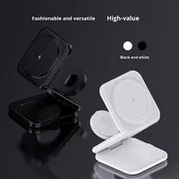 Chargeur sans fil compact pliable magnétique, écologique, en ABS, compatible avec les écouteurs Apple, la montre, multifonctionnel, rapide